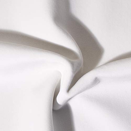 55 Inch Wide Solid Heavy Upholstery Soft Velvet Fabric Color Off White by The Yard - color: White