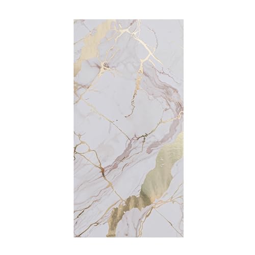 Haimin Wall Panels Peel and Stick 10 Pieces 23.6x11.8in (19.4 Sq. Ft. Coverage) Lightweight Backsplash Marble Look Tile (not Real Marble) Ideal for Kitchen Bathrooms Living Rooms Bedrooms - color: White Gold-03