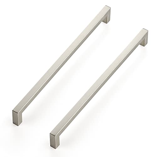 Ravinte Brushed Nickel Square Cabinet Handles & Pulls 11-5/16 Inch 10 Pack - size: 11-13-16 in (11-5/16 in Hole Center)