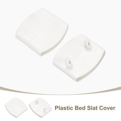 uxcell 12Pcs 55mmx9mm Plastic Bed Slat Center Caps Bed Slat Cover White - color: White, size: 55mm x 9mm