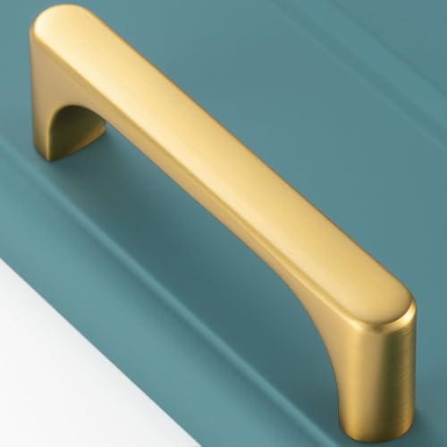 3 Inch Brushed Gold Cabinet Pulls Kitchen Handles 10 Pack 3126 - color: Brushed Gold, size: 3 In Hole Distance