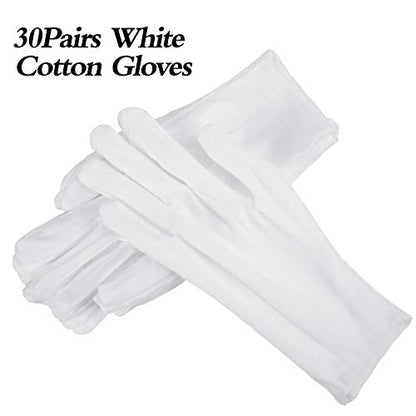 SATINIOR Cotton Gloves for Jewelry Coin Art Handling - color: White