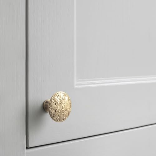 6 Pack Champagne Bronze Cabinet Knobs, Mandala Drawer Pull - color: Champagne Bronze