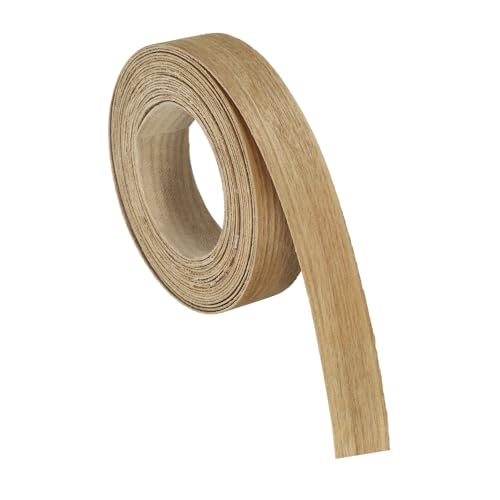 uxcell 3/4 Inch x 13ft Wood Veneer Edge Banding, Pre-Glued Flexible Ash Edging Strips, Iron on with Hot Melt Adhesive Wood Tape for Cabinet Repair and Furniture Restoration - size: 3/4 Inch x 13ft