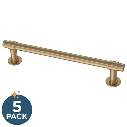 Franklin Brass Francisco (5-Pack) Cabinet Handles 5-1/16" Hole Center Modern Pulls | Champagne Bronze Hardware Kitchen Door, Drawers, Dressers, Furniture P29618Z-CZA-B - color: Champagne Bronze Antimicrobial, size: 5-1/16" (128mm)