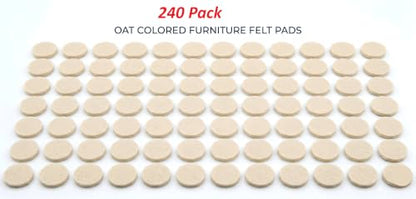 240 Pack Felt Pads for Furniture, 0.75 Inch Self Adhesive Cabinet Cushion Dots, Mini Foam Felt Pads, Self Stick Furniture Protectors for Cabinet Doors, Desks, Drawers and Floors, Oat Beige