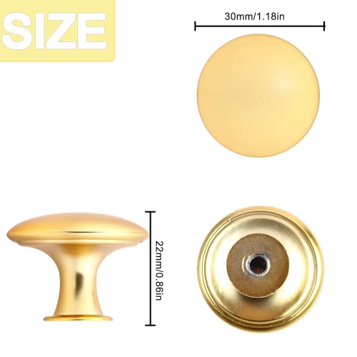 20 Pack Frosted Golden Kitchen Cabinet Knobs Round Drawer Pulls - color: Frosted Golden