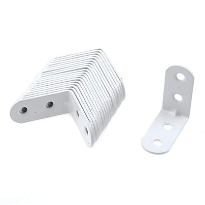 Coshar 20 Pcs Small Right Angle Bracket Corner Brace L Shape Shelf Bracket - size: 1.5"x1.5"x0.71"