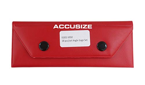 Accusize 18-Piece Angle Gage Set, Stainless Steel, Satin Finish