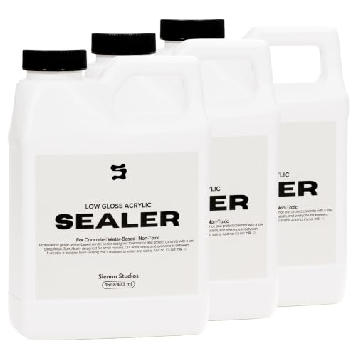 Acrylic Sealer for Concrete & Cement Crafts – Low Gloss, Non-Toxic, Water-Resistant – Compatible with Jesmonite – 16 oz (48oz) - style: 48oz - Low Gloss
