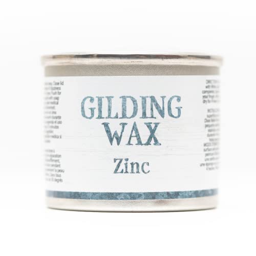 Dixie Belle Gilding Wax - Oil-Based Metallic Luxury Luster for Sheen, Shimmer on DIY Projects - Detail Enhancer for Furniture, Hardware, Wood - color: Zinc