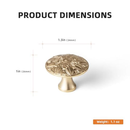 6 Pack Champagne Bronze Cabinet Knobs, Mandala Drawer Pull - color: Champagne Bronze
