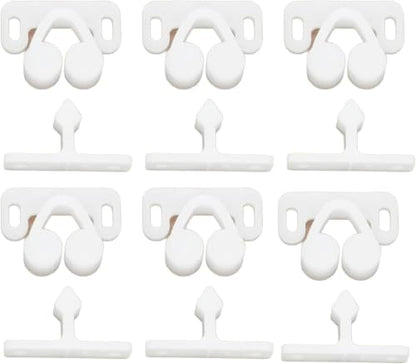 6Pcs White Marine Boat Ball Catch Door Cupboard Spring Back Plates Roller Latch Plastic Catches Cabinet Hardware