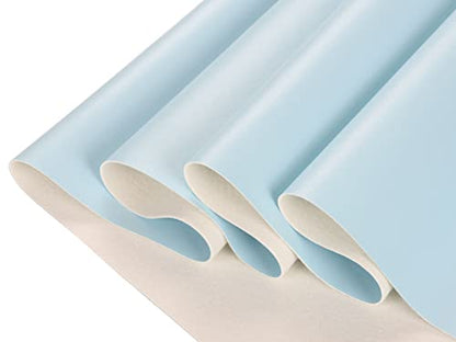 CDY Marine Vinyl Faux Leather: Soft Waterproof Faux Leather Fabric 54"x 36" - color: Light Blue