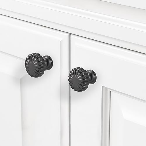 10 Pack Matte Black Kitchen Cabinet Knobs Black Drawer Knobs Kitchen Cabinet Hardware Solid Handles Dresser Handles - color: Matte Black