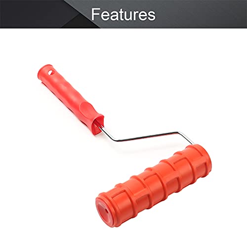 Utoolmart 7" Home Wall Rubber Paint Roller 175mm Wooden Grain Painting Roller with Plastic Handle 1Pcs - size: EG191T
