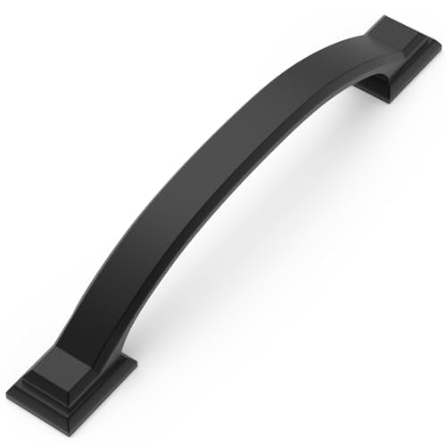 10 Pack 5 Inch Cabinet Pulls Matte Black Kitchen Cabinet Handles Zinc Alloy Drawer Pulls Solid Cabinet Hardware - color: Matte Black, size: 5'' Hole Center(128mm)