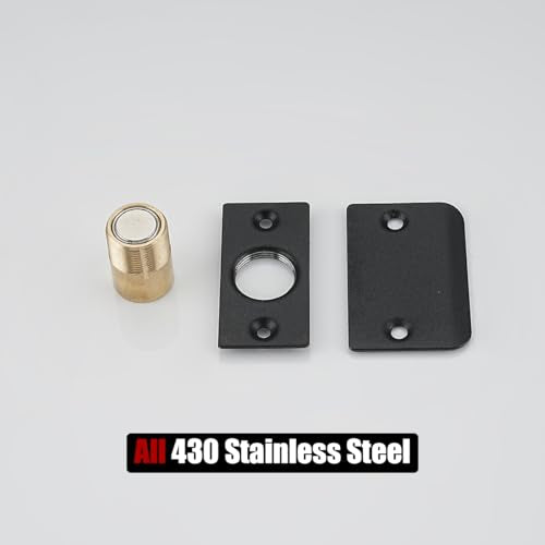 JQK Closet Magnetic Door Ball Catch Hardware, 430 Stainless Steel Catch Adjustable with Strike Plate, Black Finish 8 Pack, HBC120-BK-P8 - color: Black, size: Magnetic 8 Pack