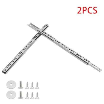 2Pcs 278mm/10.94" Silver Stainless Steel Drawer Slides (1 Pair) - size: 278mm/10.94"