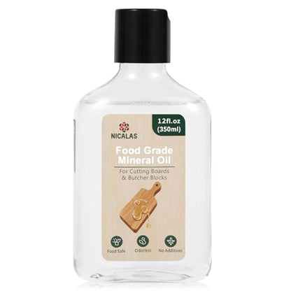 Mineral Oil 12oz – Food Grade for Cutting Boards & Butcher Block