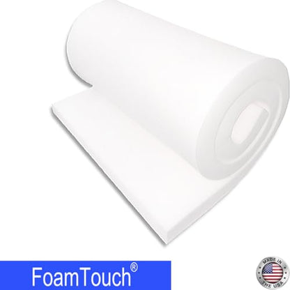 FoamTouch High Density Upholstery Foam (1" x 24" x 72"), 1.79LB Density-45LB ILD, Made in USA – Ideal for Couch Cusions, Chair Cushions, Bench Cushions and Varity of Upholstery Projects - size: 1" x 24" x 72"