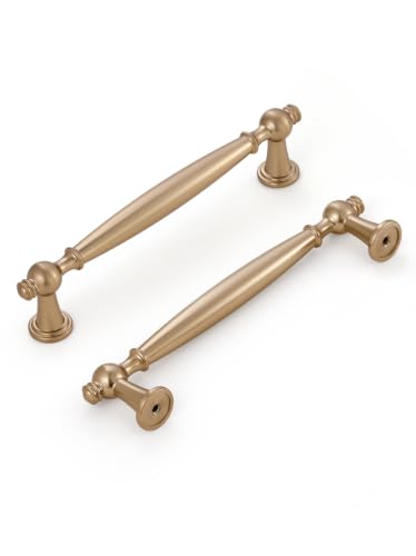 5 Pack Champagne Bronze Cabinet Pulls 5" Hole Center - color: Champagne Bronze, size: 5" hole center