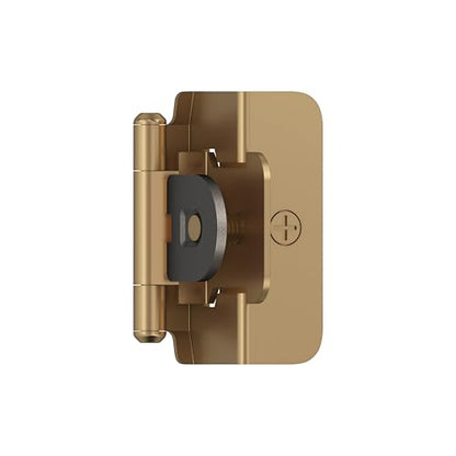 Amerock 1 Pair 1/2" Overlay Champagne Bronze Demountable Cabinet Hinge - color: Champagne Bronze, size: 1/2 Inch (13 mm) Overlay