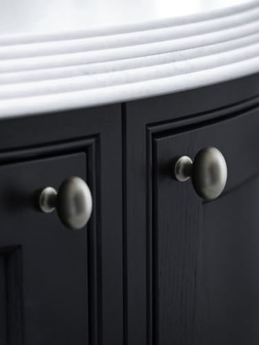 Oval Brushed Nickel Cabinet Knobs, Zinc Alloy for Drawer Knobs for Dresser Cupboard Wardrobe (5, Brushed Nickel, Egg knob) - color: Brushed Nickel