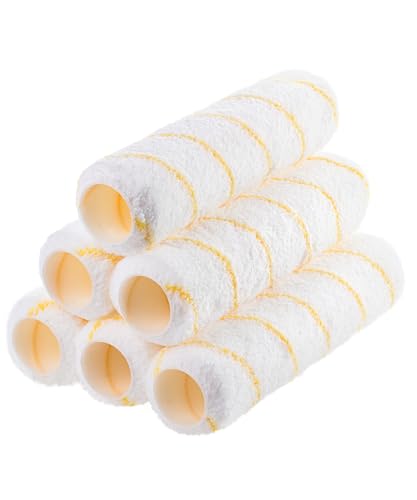 Bates- Paint Roller Covers, 9" x 3/8", 6 Pack, Yellow Stripes, Covers for Paint Rollers 9 Inch - size: 9" x 3/8", 6 Pack