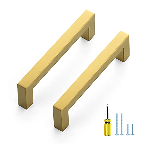 Ravinte Gold Cabinet Pulls, 10 Pack 4-1/2 in Kitchen Cabinet Handles - size: 4-1/2 in Hole Center