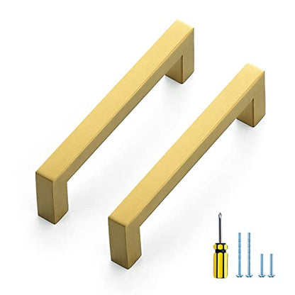 Ravinte Gold Cabinet Pulls, 10 Pack 4-1/2 in Kitchen Cabinet Handles - size: 4-1/2 in Hole Center