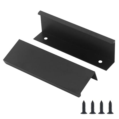 6 Pack Cabinet Pulls Black Modern Drawer Handles, Finger Edge Pull - color: 6 Pack, size: 3in(76mm) Hole Centers