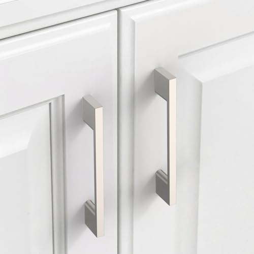 9BUILD 10 Pack Brushed Satin Nickel Cabinet Pulls 3.75 Inch Satin Nickel Kitchen Cabinet Handles, Cabinet Hardware for Cupboard Drawer Pulls - color: Brushed Satin Nickel, size: 3.75"/96MM Hole Center, style: 10 Pack