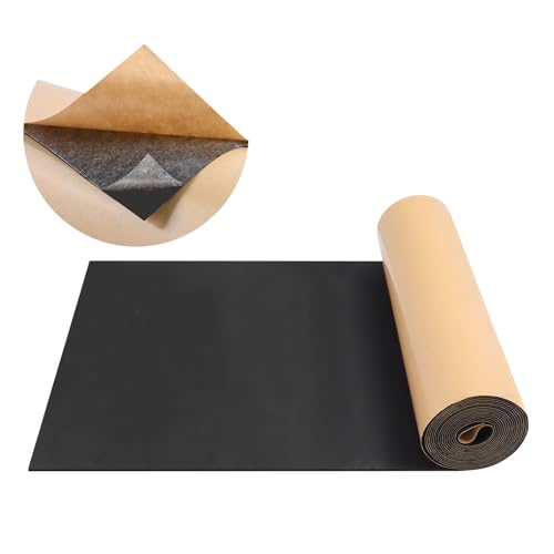 FONUNO Neoprene Foam Padding with Adhesive Closed Cell Foam, Black - color: Black, size: 12" Wide x 59" Long x 1/16" Thick