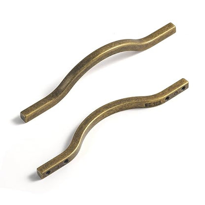 Goo-Ki Low Profile Antique Brass Cabinet Pulls, Double Hole Centers(3.8''/5'') Zinc Alloy Handle for Drawer Cupboard Wardrobe,6 Packed - color: Antique Brass, size: 3.8'/5'' Hole Centers