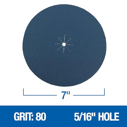 Mercer Industries 409080 Zirconia Cloth Floor Sanding Edger Discs, 7" x 5/16" Hole, Grit 80X (25 pack) - color: Zirconia, size: 7" x 5/16" Hole, style: 80X (25 pack)