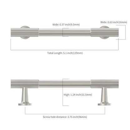 Asidrama 10 Pack 3.75 inch Brushed Satin Nickel Kitchen Cabinet Handles - color: Brushed Satin Nickel, size: 3.75" Hole Center