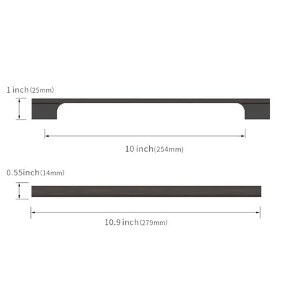 12 Pack 10"(254mm) Oil Rubbed Bronze Cabinet Pulls Kitchen Cabinet Handles Oil Rubbed Bronze Drawer Pulls Cupboard Hardware for Cabinets - color: Oil Rubbed Bronze, size: 10 Inch Hole Center
