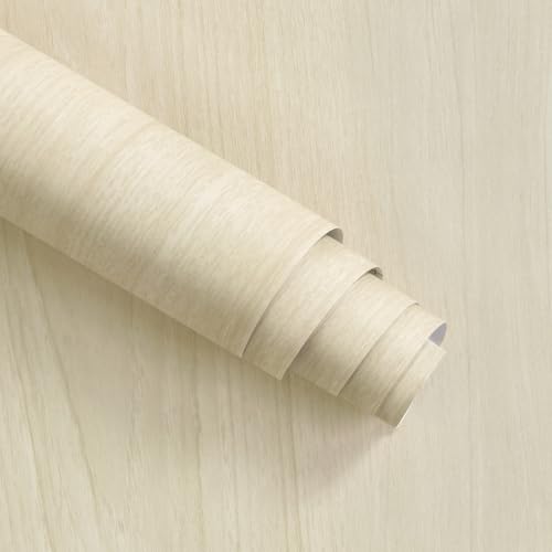 31.5"x78.7"Oak Wallpaper Peel and Stick Contact Paper for Cabinets - color: Beige, size: 31.5" x 78.7"