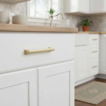 Alzassbg 3" Brushed Gold Cabinet Pulls and Handles 10 Pack, AL3071MGP - color: Brushed Gold, size: 3" Hole Center
