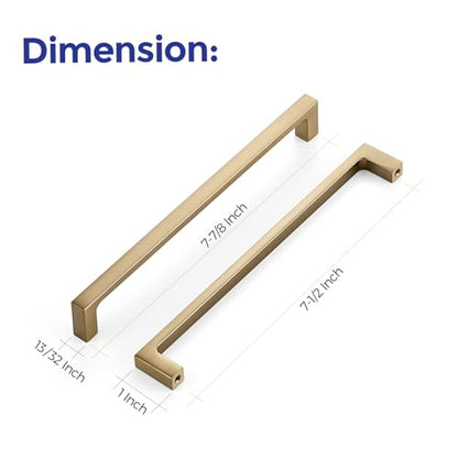 Ravinte Champagne Bronze Kitchen Square Cabinet Handles 7-1/2 Inch 10 Pack - size: 7-1/2 Inch Hole