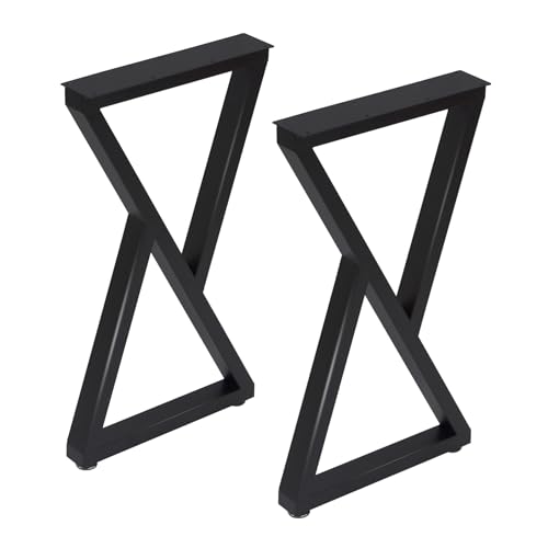 Taelakeni 28 Inch Metal Desk Table Legs, Heavy Duty Industrial Style Dinning Table Leg with Adjustment Feet Pads, Double Triangle - color: Double Triangle, size: 28 IN