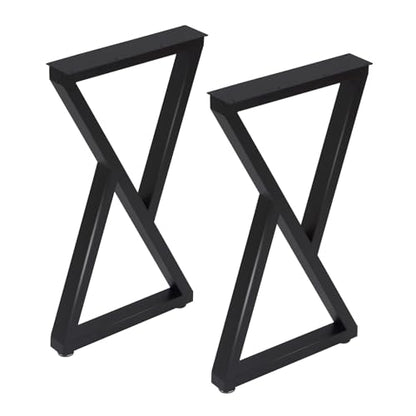 Taelakeni 28 Inch Metal Desk Table Legs, Heavy Duty Industrial Style Dinning Table Leg with Adjustment Feet Pads, Double Triangle - color: Double Triangle, size: 28 IN