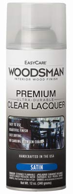 Easy Care Woodsman 12 Ounce Aerosol Oil Based Clear Satin Lacquer Protective Finish Spray - Quantity of (1)