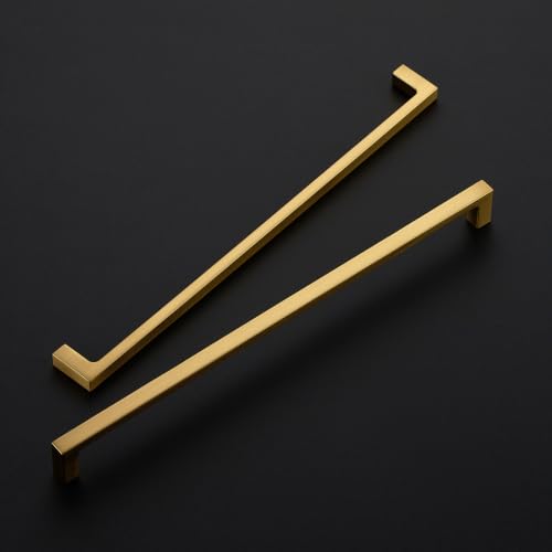 Ravinte Brushed Brass Solid Pulls Cabinet Handles 11-5/16 Inch 5 Pack - size: 11-5/16 Inch Hole Center