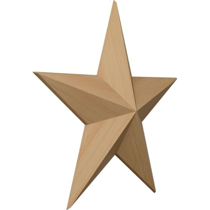 Ekena Millwork ROS04X04GLAL Galveston Star Rosette, 4 1/8"W x 4 1/8"H x 5/8"P, Alder - color: Alder, size: 4 1/8"W x 4 1/8"H x 5/8"P
