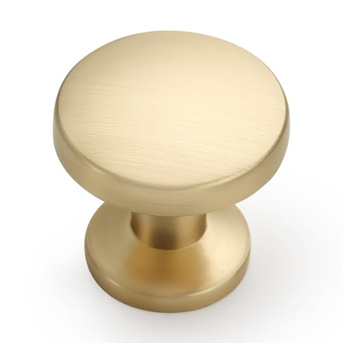 Asidrama 20 Pack Brushed Brass Kitchen Cabinet Knobs Dresser Knobs Drawer Knobs Cabinet Hardware Zinc Knobs for Dresser Drawers 3835 - color: Brushed Brass, style: 20 Pack