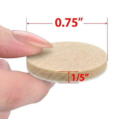 240 Pack Felt Pads for Furniture, 0.75 Inch Self Adhesive Cabinet Cushion Dots, Mini Foam Felt Pads, Self Stick Furniture Protectors for Cabinet Doors, Desks, Drawers and Floors, Oat Beige