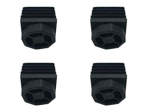 Heavy Duty Furniture Leg Levelers 1.5” Square Adjustable Leveling Feet Furniture Levelers for Table Chair Cabinet Sofa Vanity, Support 1200LB, 4 Sets Black (1.5 inch) - size: 1.5 inch