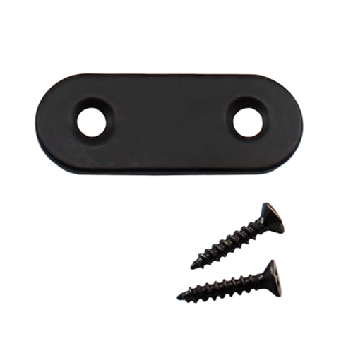20 Pcs Black 1.5" Stainless Steel Straight Brackets, Flat Mending Plates for Wood Furniture Repair, 40x16mm Flat Brackets with Screws - size: 1.5" (40mm x 16mm)